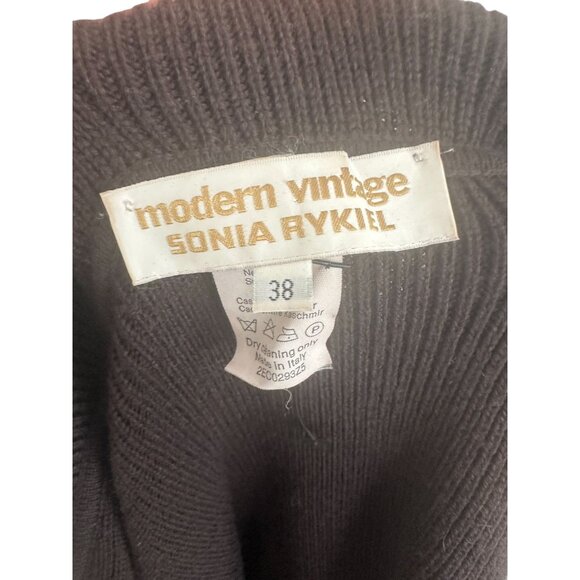 SONIA RYKIEL Brown Wool Cashmere Blend Buttoned Sweater Blazer Size 38 - Picture 5 of 8